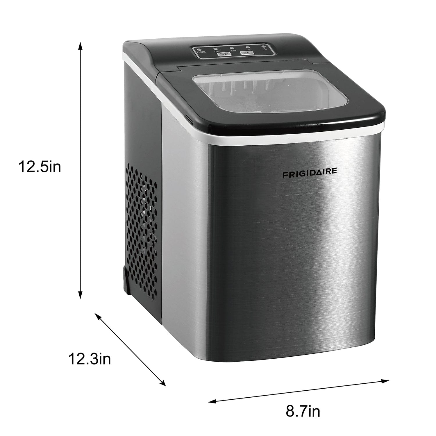 Frigidaire Countertop Ice Maker with 9-In. Bullet-Shaped Cubes, 26 Lbs per Day
