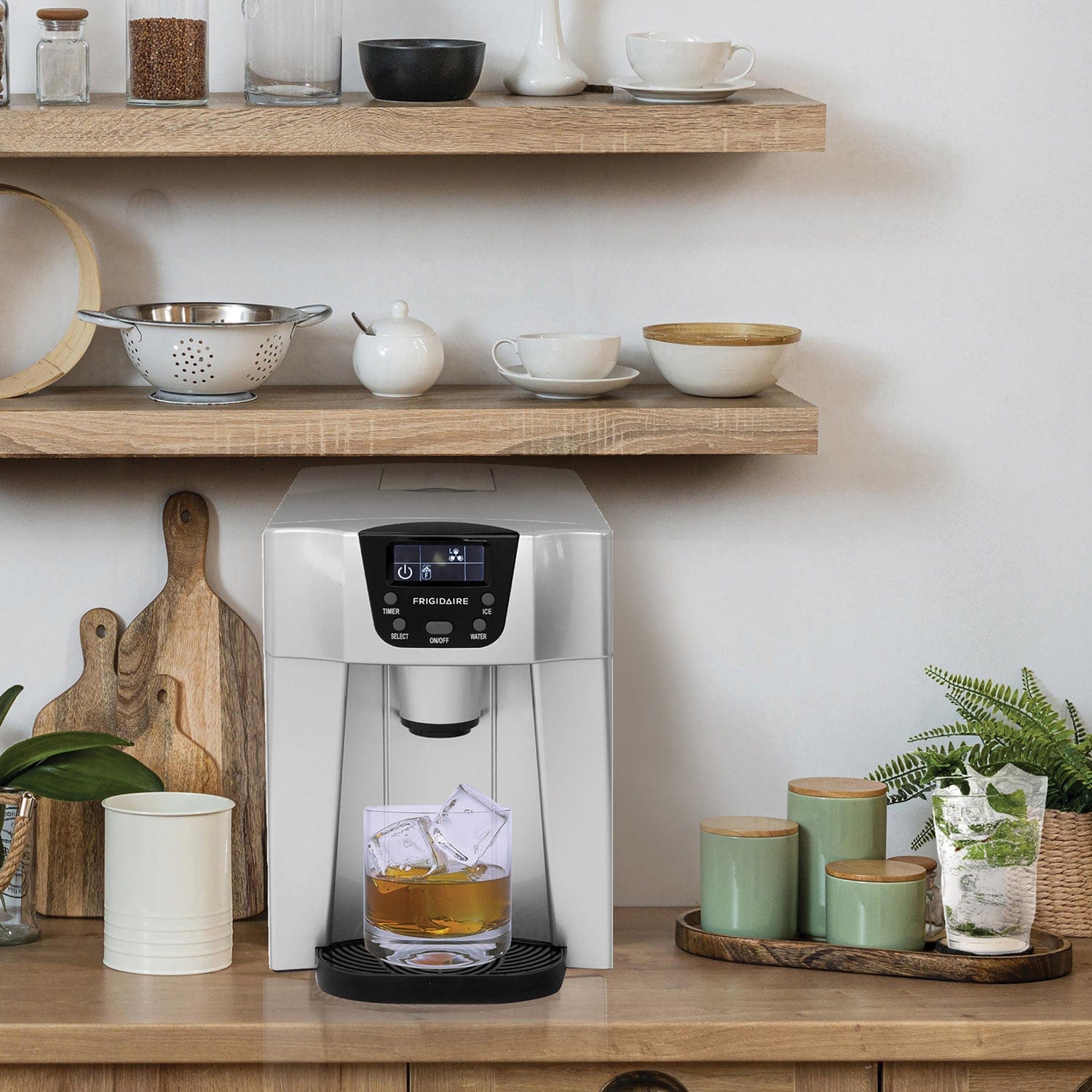 Frigidaire Compact Countertop Ice Maker and Water Dispenser, 26 Lbs. per Day, EFIC227, Silver