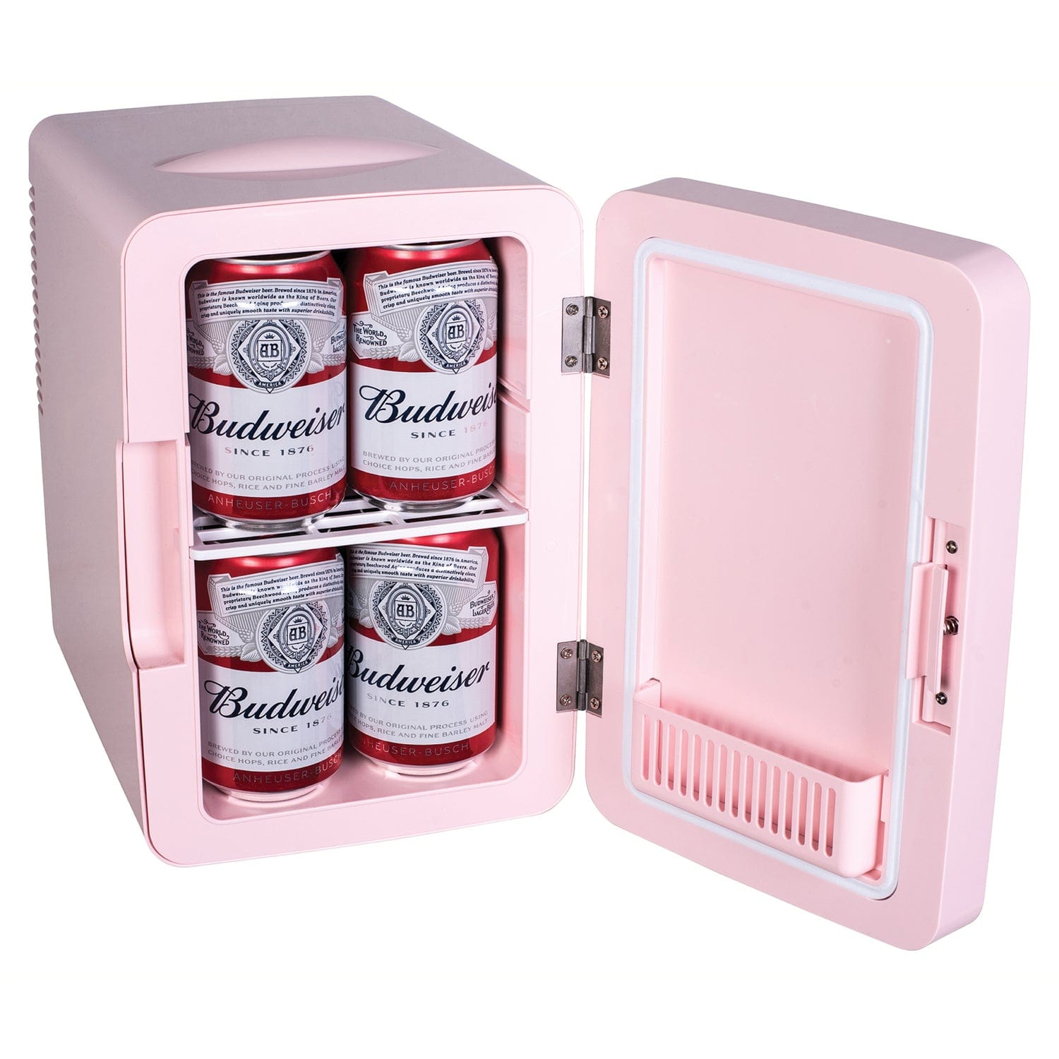 Frigidaire 6.5-Liter 9-Can Mini Portable Personal Fridge with Lighted Mirror Door, Pink