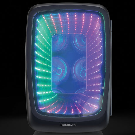 Frigidaire 6-Can Retro Gaming Light-up Portable Beverage Mini Fridge, EFMIS179, Stealth