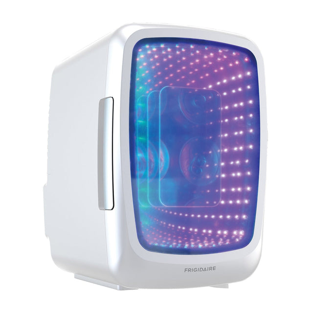 Frigidaire 6-Can Retro Gaming Light-up Portable Beverage Mini Fridge, EFMIS179, White