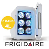 Frigidaire 6-Can Retro Gaming Light-up Portable Beverage Mini Fridge, EFMIS179, White