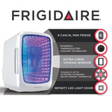 Frigidaire 6-Can Retro Gaming Light-up Portable Beverage Mini Fridge, EFMIS179, White