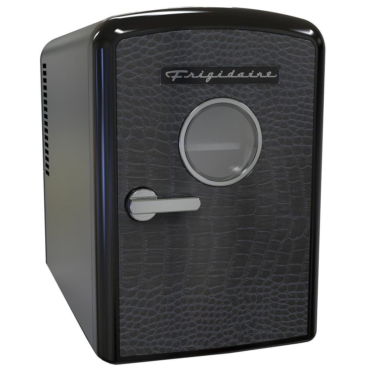 Frigidaire 9-Can Mini Fridge Cooler, Crocodile Door, Black