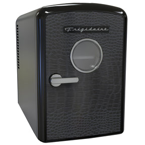 Frigidaire 9-Can Mini Fridge Cooler, Crocodile Door, Black