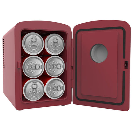 Frigidaire 9-Can Mini Fridge Cooler, Crocodile Door, Red
