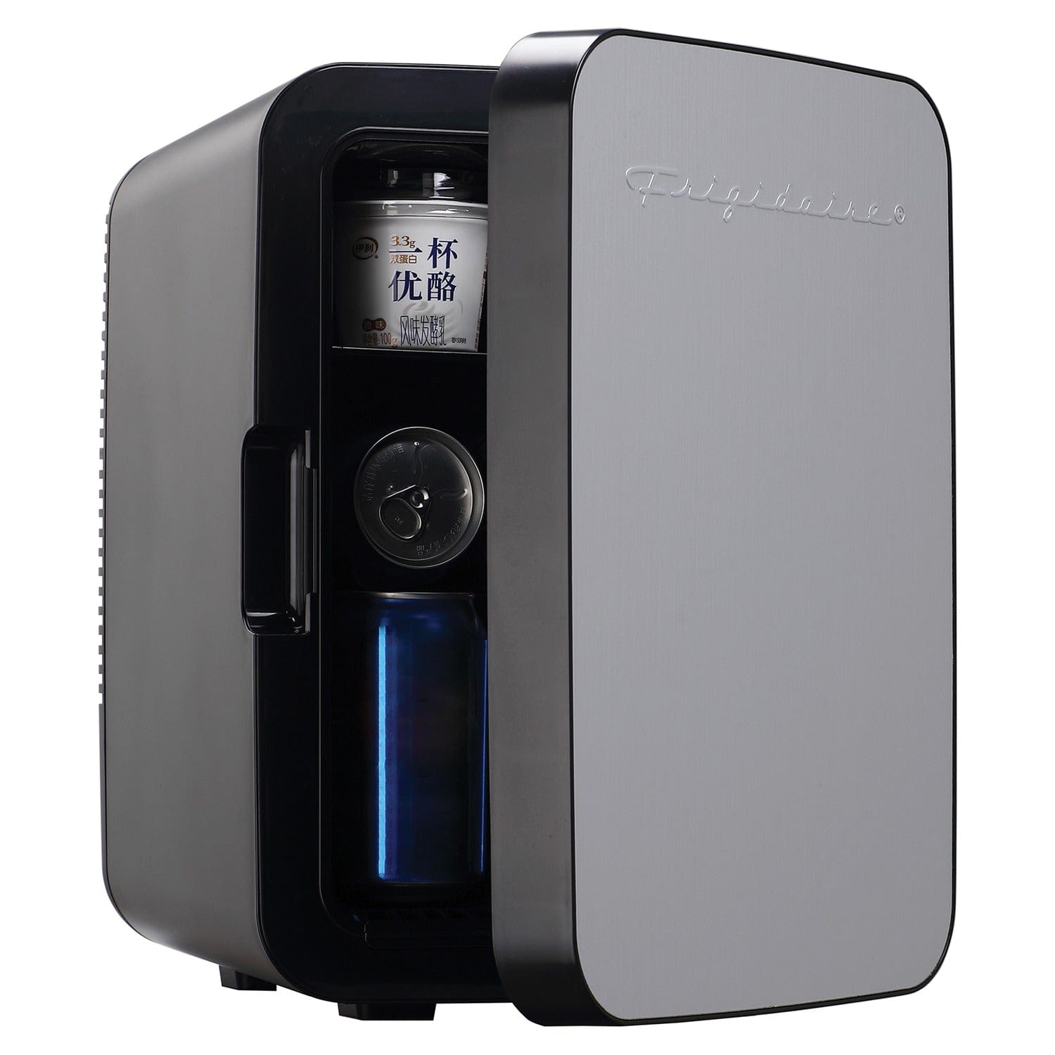 Frigidaire 0.35-Cu.-Ft. 10-Liter 15-Can Mini Retro Stainless Steel Fridge, Silver