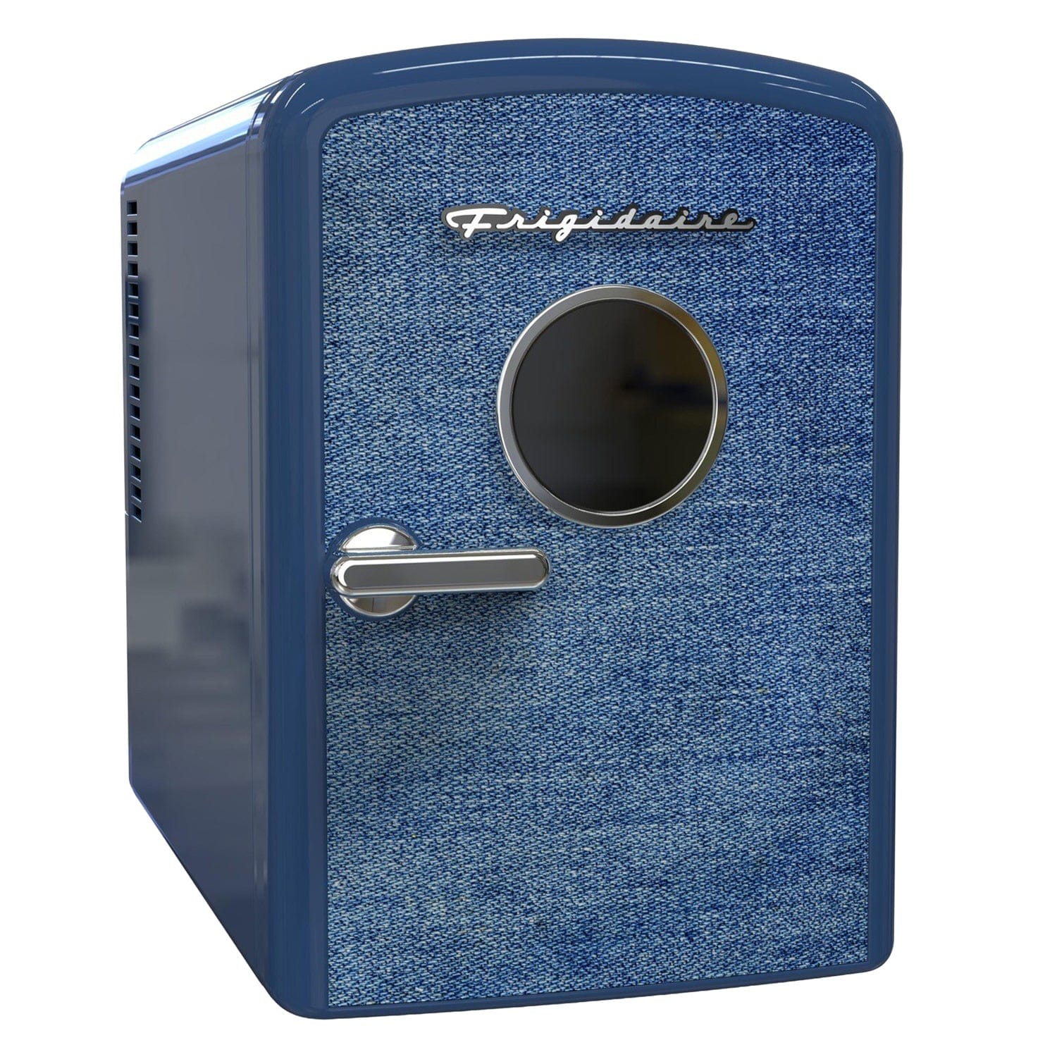 Frigidaire 9-Can Mini Fridge Cooler, Denim Door, Indigo Denim