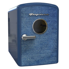 Frigidaire 9-Can Mini Fridge Cooler, Denim Door, Indigo Denim