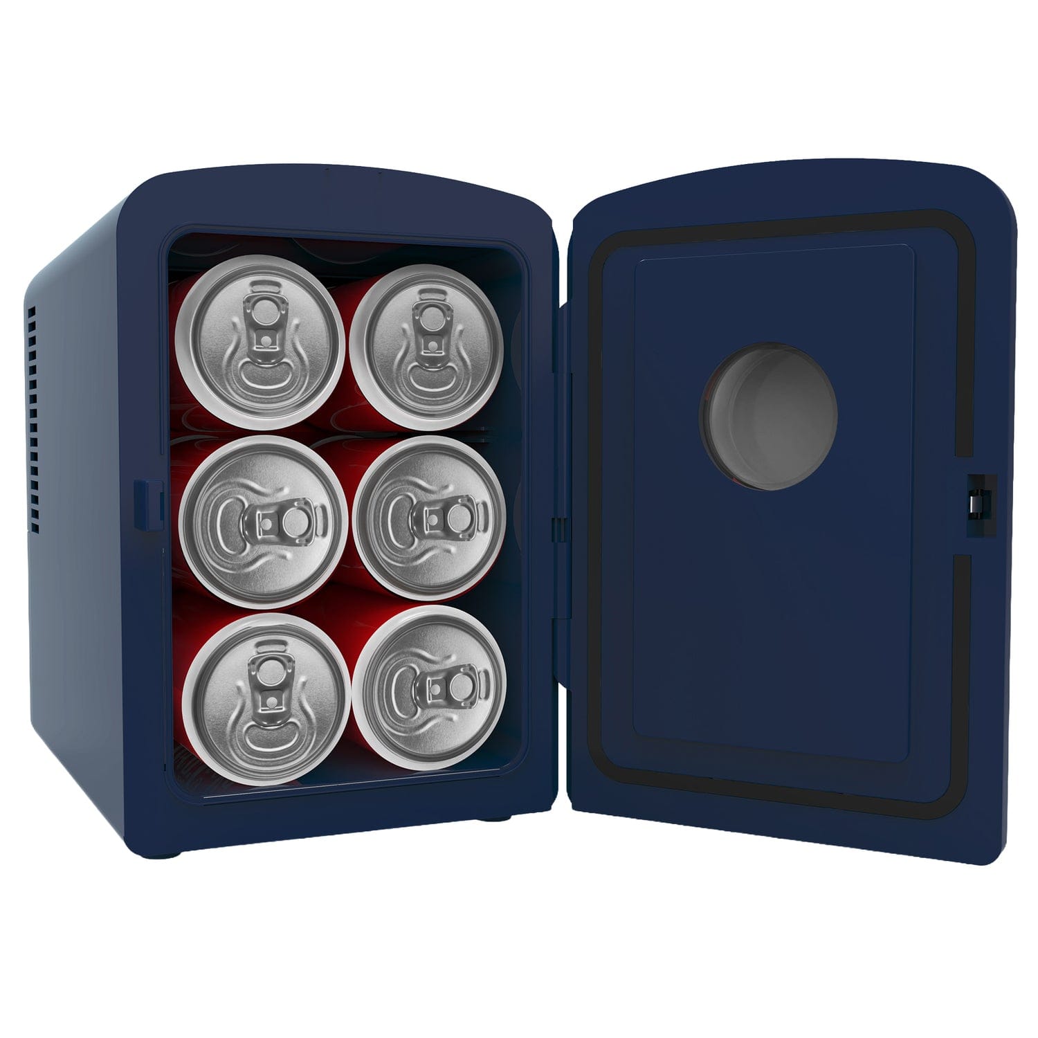 Frigidaire 9-Can Mini Fridge Cooler, Denim Door, Indigo Denim