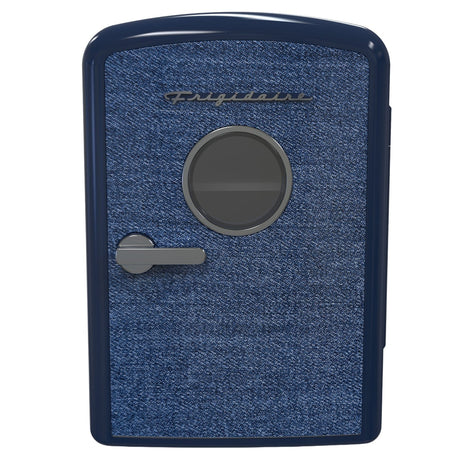Frigidaire 9-Can Mini Fridge Cooler, Denim Door, Indigo Denim