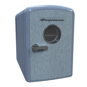 Frigidaire 9-Can Mini Fridge Cooler, Denim Door, Blue