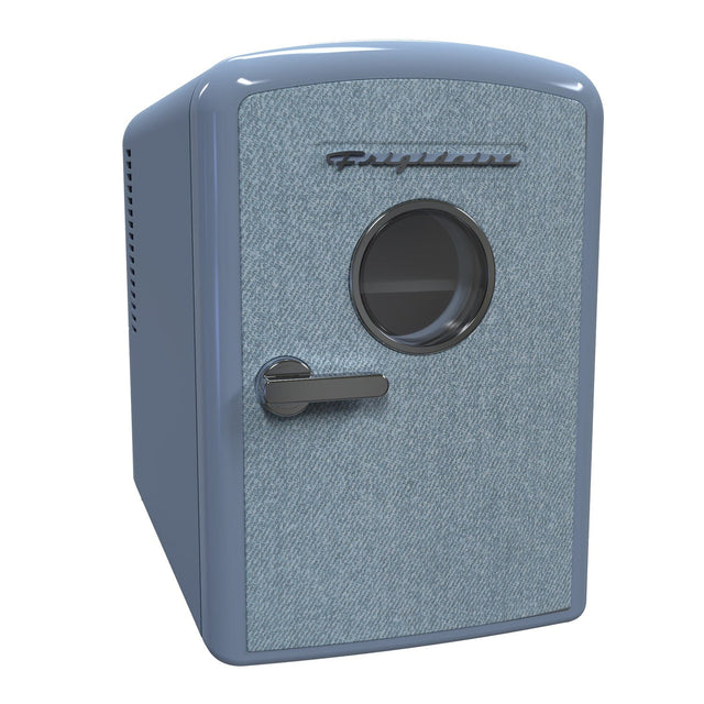 Frigidaire 9-Can Mini Fridge Cooler, Denim Door, Blue