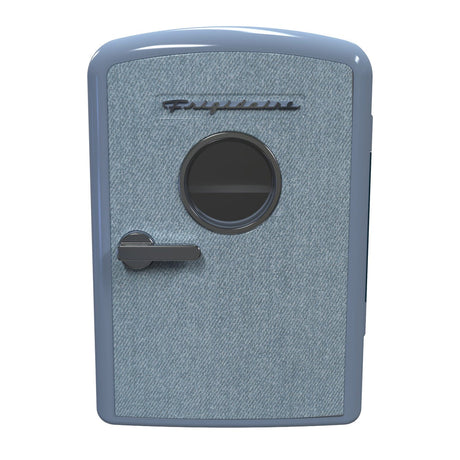 Frigidaire 9-Can Mini Fridge Cooler, Denim Door, Blue