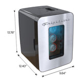 Frigidaire 15-Can Retro Mini Beverage Fridge, Stainless Steel Door with Window
