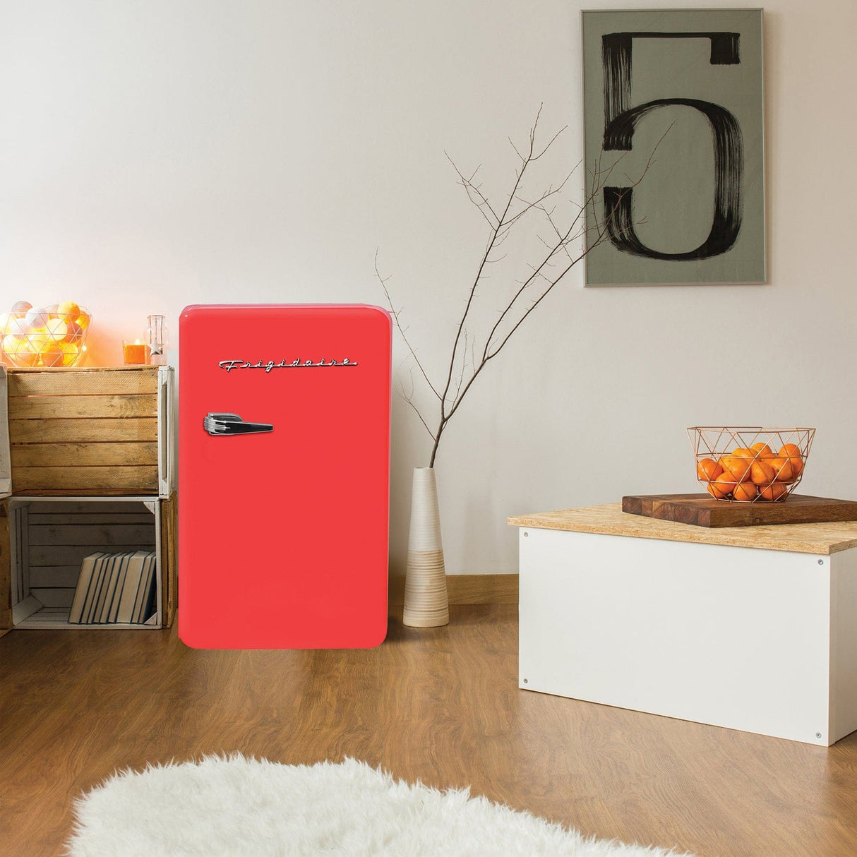 Frigidaire 3.2-Cu.-Ft. 60-Watt Retro Compact Refrigerator, Red