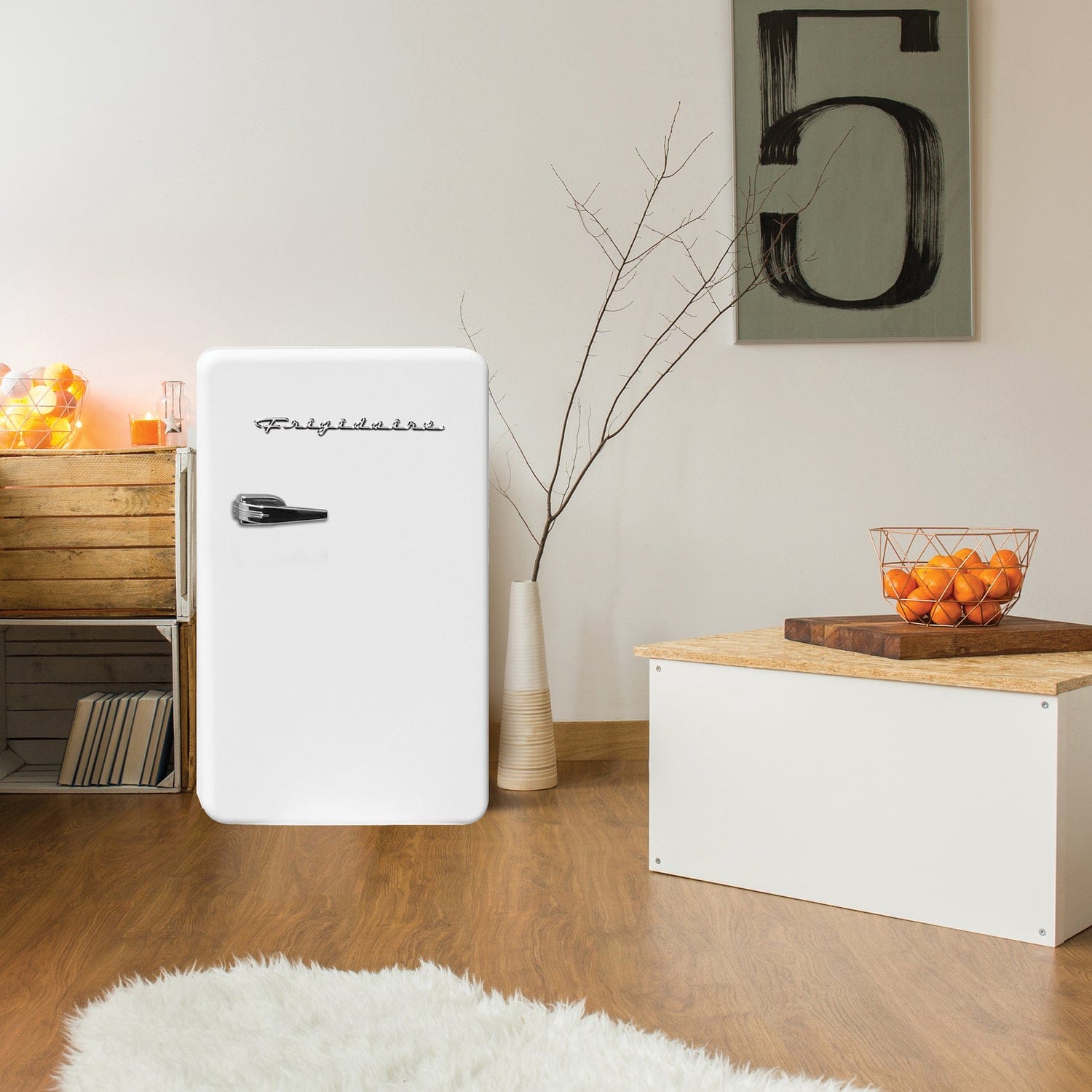 Frigidaire 3.2-Cu.-Ft. 60-Watt Retro Compact Refrigerator, White