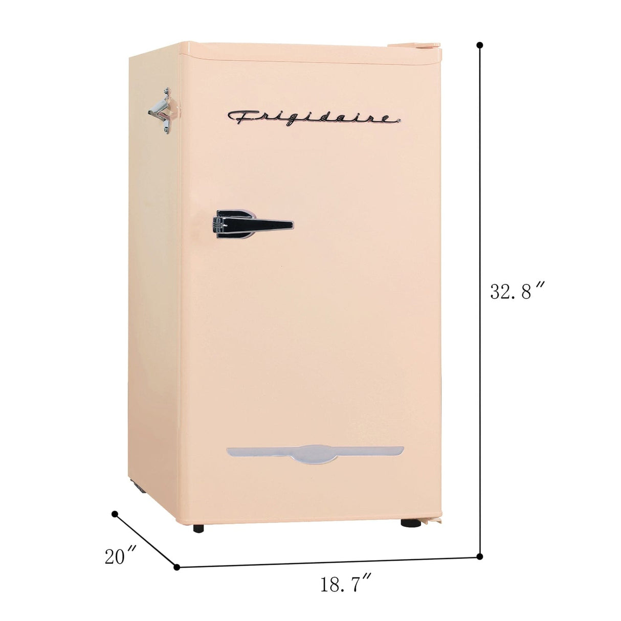 Frigidaire 3.2-Cu.-Ft. 65-Watt Retro Bar Fridge with Side Bottle Opener, Coral