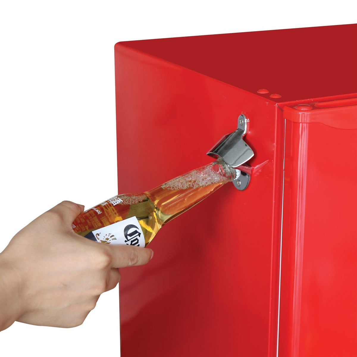 Frigidaire 3.2-Cu.-Ft. 65-Watt Retro Bar Fridge with Side Bottle Opener, Red