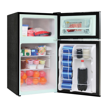 Frigidaire 3.2-Cu Ft. 2-Door Retro Compact Refrigerator with Freezer, EFR391-B, Platinum Design with Chrome Trim