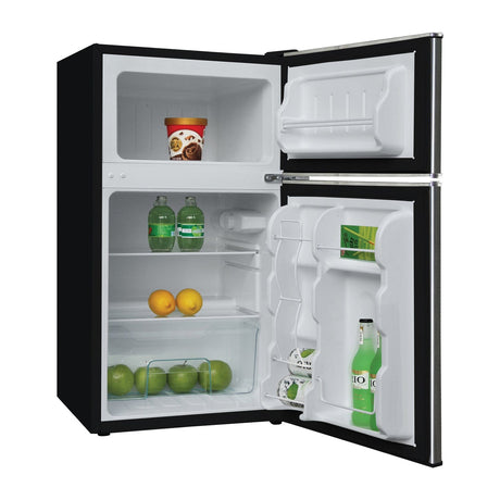 Frigidaire 3.2-Cu Ft. 2-Door Retro Compact Refrigerator with Freezer, EFR391-B, Platinum Design with Chrome Trim