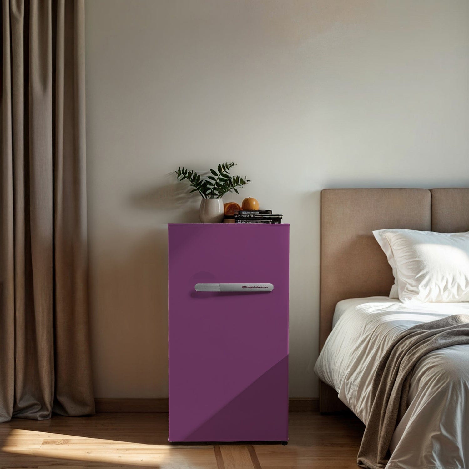Frigidaire 3.2-Cu. Ft. Retro Bar Refrigerator, Side Bottle Opener, Plum