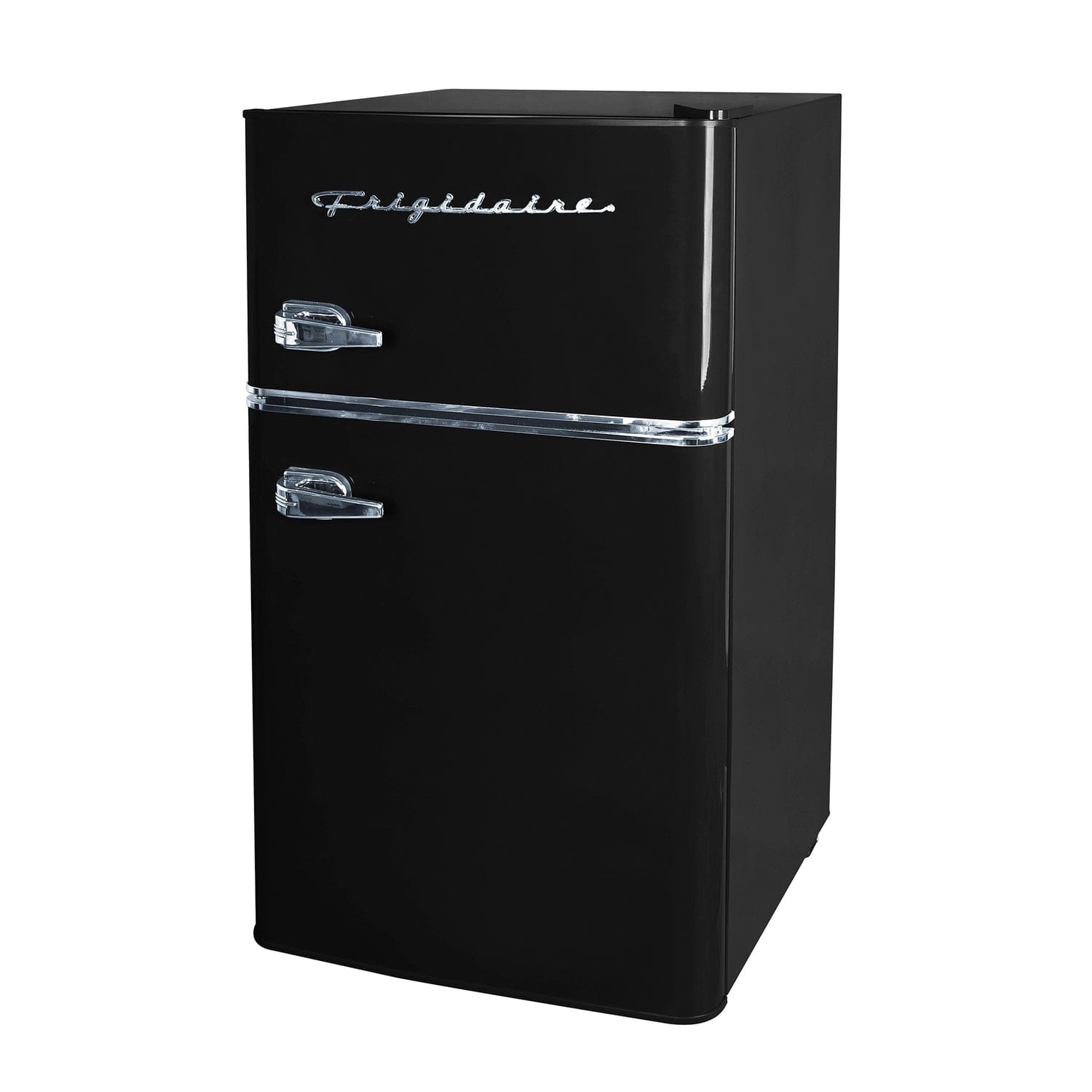 Frigidaire 3.2-Cu Ft. 2-Door Retro Compact Bar Fridge with Freezer and Side Bottle Opener, EFR840, Black