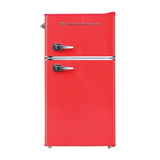 Frigidaire 3.2-Cu Ft. 2-Door Retro Compact Bar Fridge with Freezer and Side Bottle Opener, EFR840, Red