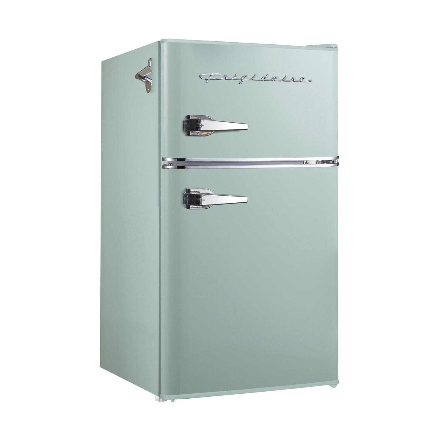 Frigidaire 3.2-Cu Ft. 2-Door Retro Compact Bar Fridge with Freezer and Side Bottle Opener, EFR840, Mint
