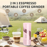 Magnavox Home 2-in-1 Portable Espresso and Ground Coffee Maker, USB Rechargeable, Pink