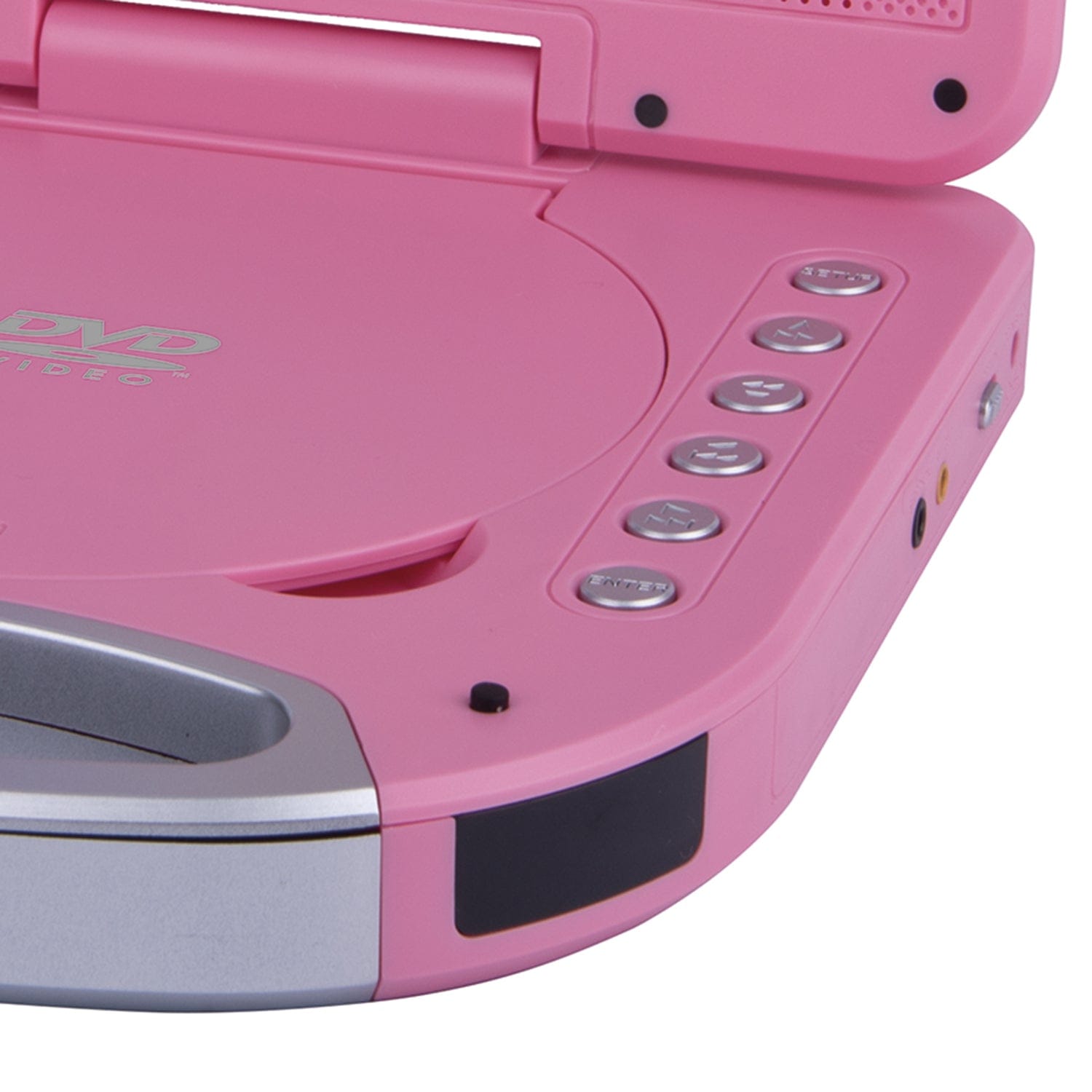 Proscan 480p Portable DVD Player with 7-In. Tilting Widescreen, Built-in Speakers, 2.5-Hour Rechargeable Battery, Handle, Earbuds, and Remote