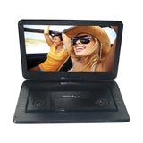 Proscan Elite 480p Portable DVD Player with 15.6-In. Swivel Widescreen, Built-in Speakers, 2.5-Hour Rechargeable Battery, Earbuds, and Remote