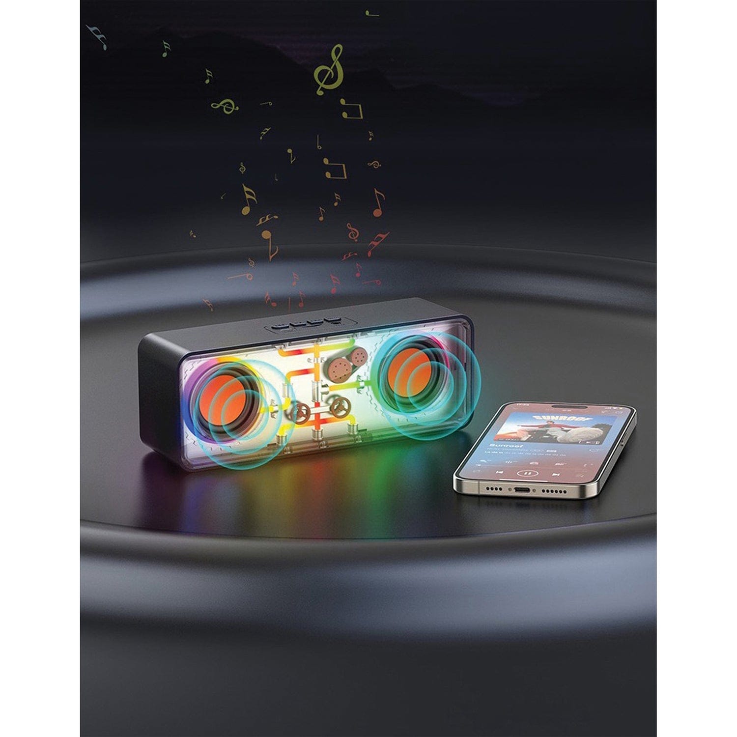Proscan Transparent Light-up Portable Bluetooth Speaker, PSP1067