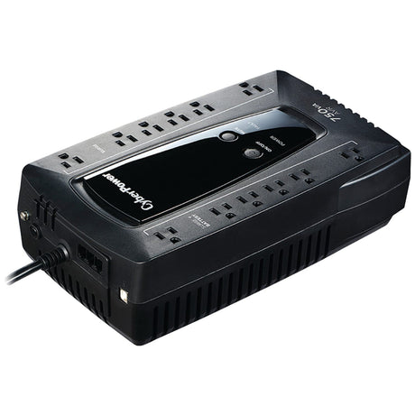 CyberPower 12-AC Outlet and Data Line 750-VA/450-Watt PC/Network/Entertainment Line-Interactive UPS with 1030-Joules Surge Protection, AVR, 5-Ft. Cord