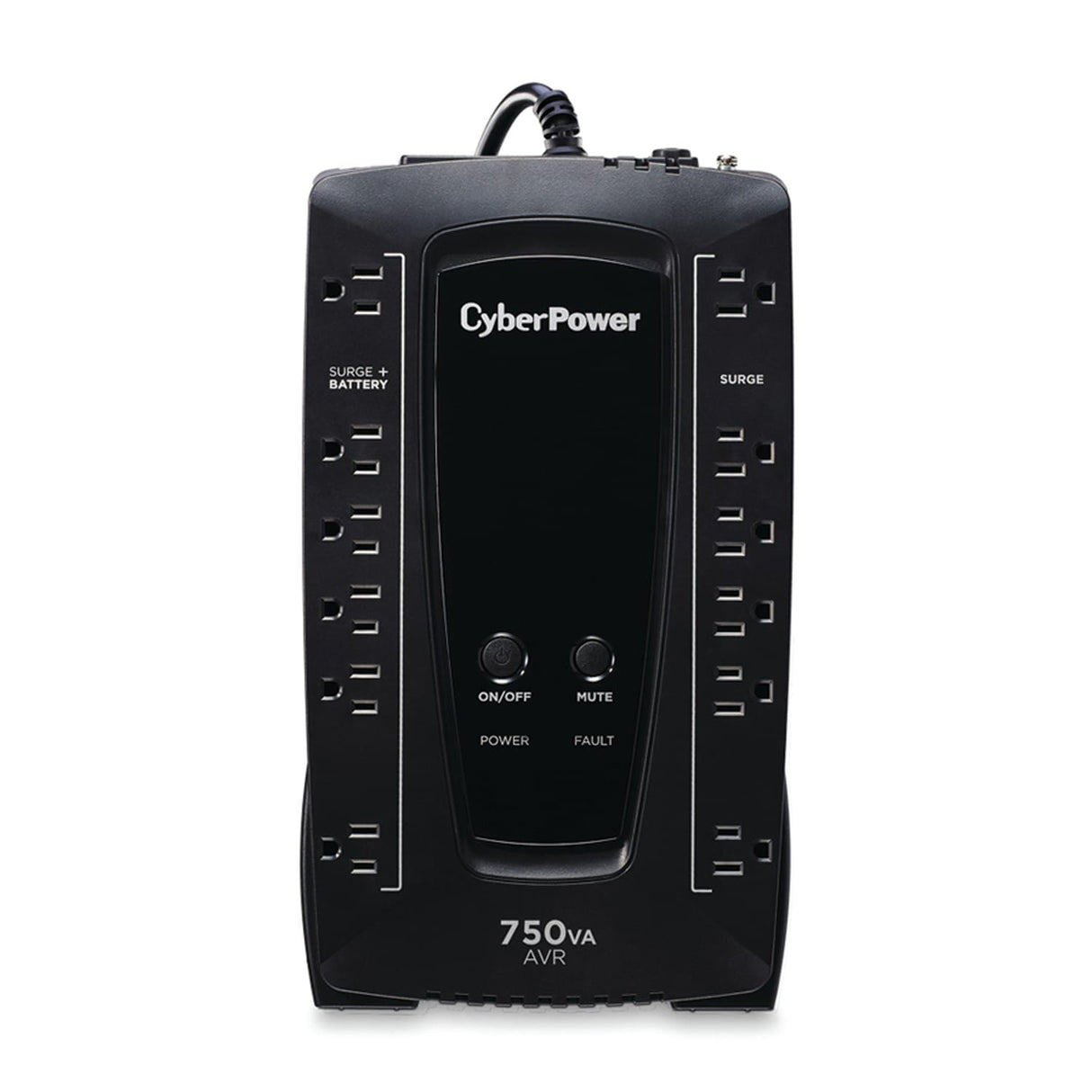 CyberPower 12-AC Outlet and Data Line 750-VA/450-Watt PC/Network/Entertainment Line-Interactive UPS with 1030-Joules Surge Protection, AVR, 5-Ft. Cord