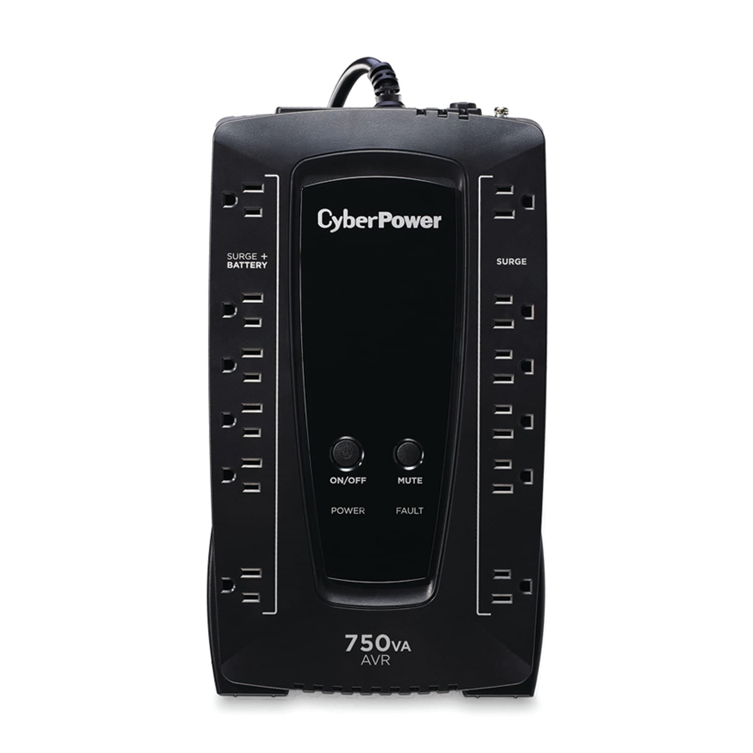 CyberPower 12-AC Outlet and Data Line 750-VA/450-Watt PC/Network/Entertainment Line-Interactive UPS with 1030-Joules Surge Protection, AVR, 5-Ft. Cord