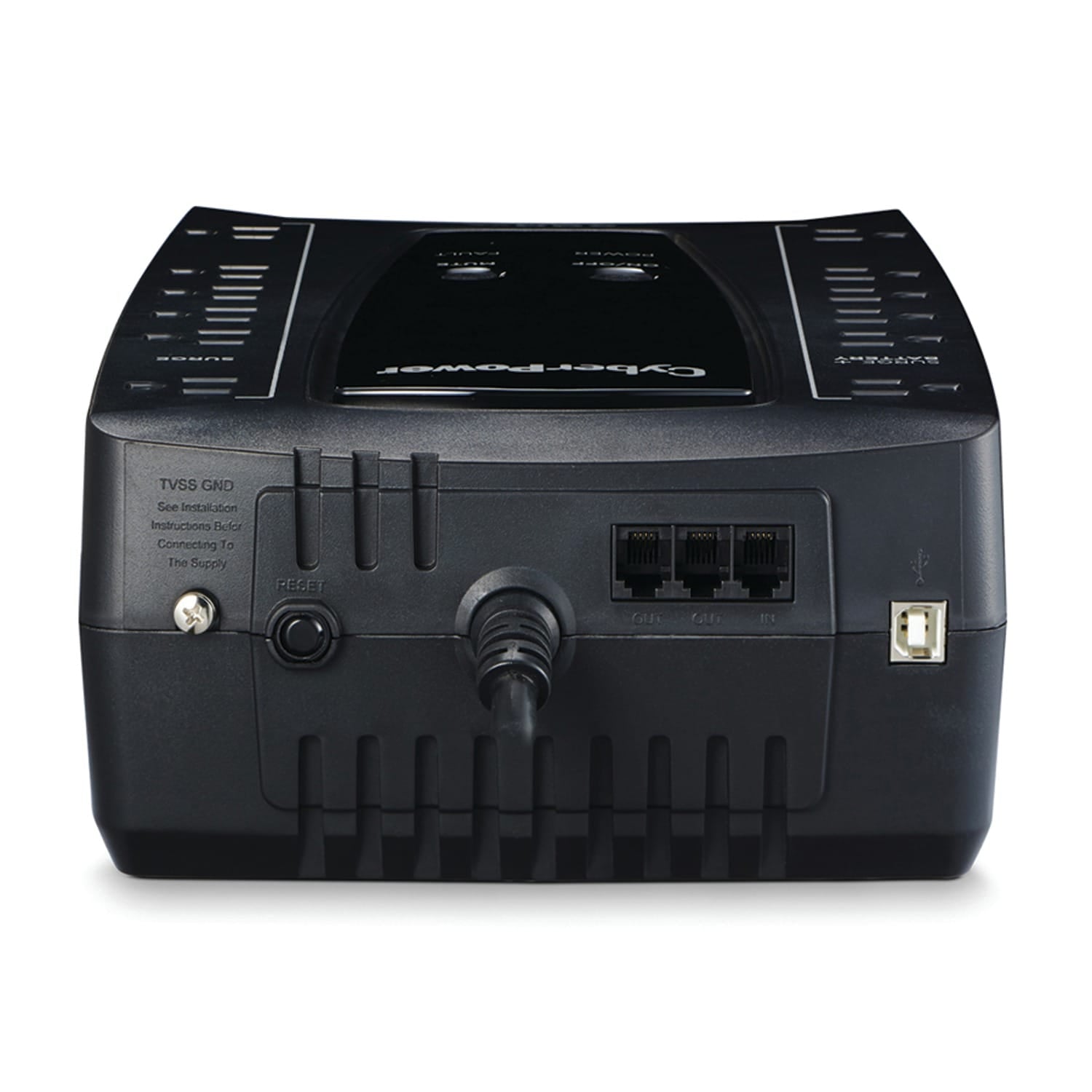 CyberPower 12-AC Outlet and Data Line 750-VA/450-Watt PC/Network/Entertainment Line-Interactive UPS with 1030-Joules Surge Protection, AVR, 5-Ft. Cord