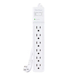 CyberPower 6-AC Outlet 600-Joules Essential Series Surge Protector Power Strip, 4-Ft. Cord with Angled Plug, B604