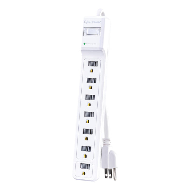 CyberPower 7-AC Outlet 1200-Joules Essential Series Surge Protector Power Strip with Sliding Covers, 4-Ft. Cord with Straight Plug, B704
