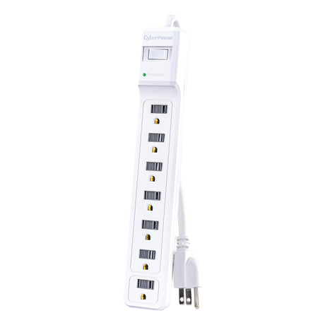 CyberPower 7-AC Outlet 1200-Joules Essential Series Surge Protector Power Strip with Sliding Covers, 4-Ft. Cord with Straight Plug, B704