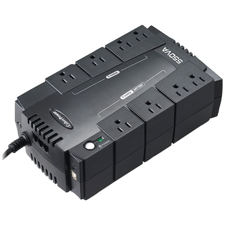 CyberPower 8-AC Outlet and Data Line 550-VA/330-Watt PC/Network/Entertainment Compact UPS Battery Backup with 890-Joules Surge Protection, 5-Ft. Cord