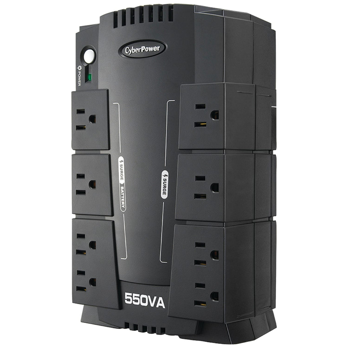 CyberPower 8-AC Outlet and Data Line 550-VA/330-Watt PC/Network/Entertainment Compact UPS Battery Backup with 890-Joules Surge Protection, 5-Ft. Cord