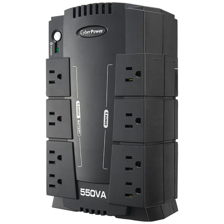CyberPower 8-AC Outlet and Data Line 550-VA/330-Watt PC/Network/Entertainment Compact UPS Battery Backup with 890-Joules Surge Protection, 5-Ft. Cord