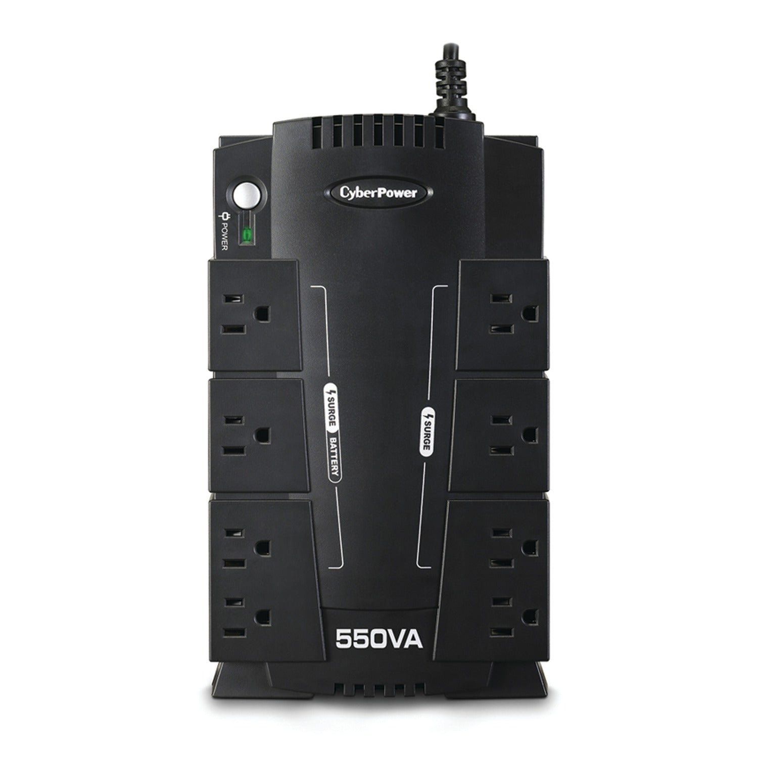 CyberPower 8-AC Outlet and Data Line 550-VA/330-Watt PC/Network/Entertainment Compact UPS Battery Backup with 890-Joules Surge Protection, 5-Ft. Cord