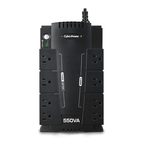 CyberPower 8-AC Outlet and Data Line 550-VA/330-Watt PC/Network/Entertainment Compact UPS Battery Backup with 890-Joules Surge Protection, 5-Ft. Cord