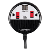 CyberPower 2-AC Outlet and 2-USB Port 100-Continuous-Watt Car Power Inverter with 12-Volt Adapter Cord and Seat Pocket Hook, CPS160PPB2U