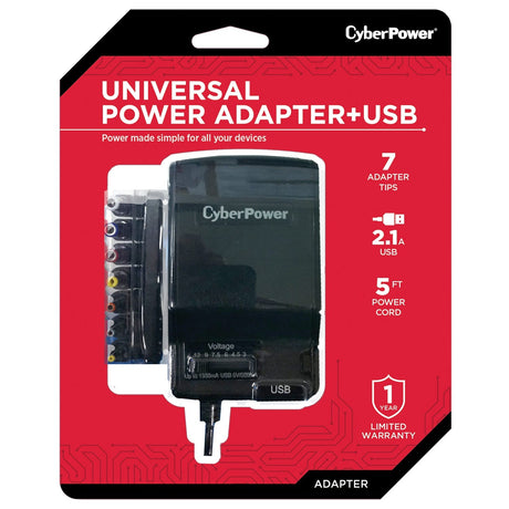 CyberPower 1300mA Universal AC Power Adapter with USB Input