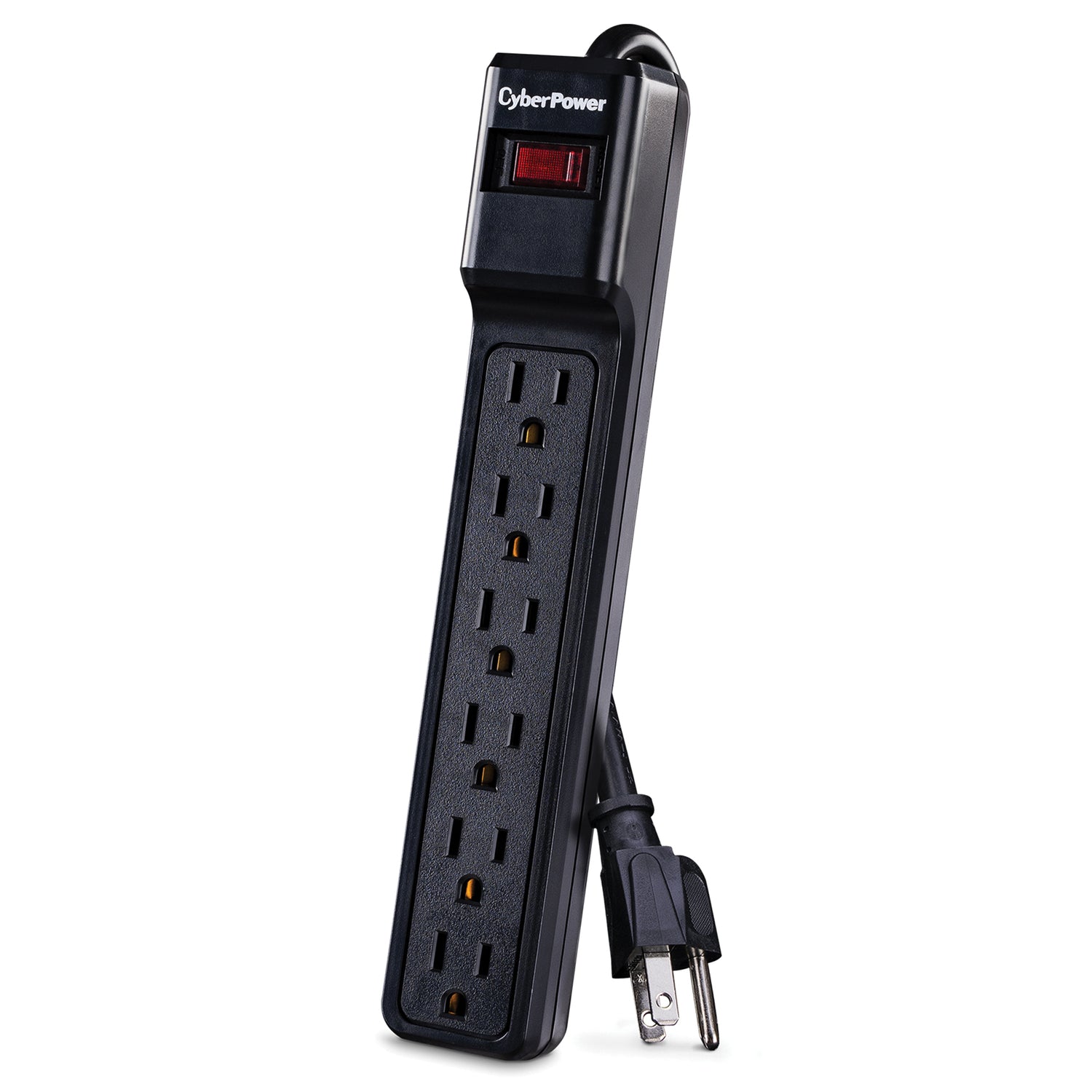 CyberPower 6-AC Outlet 900-Joules Essential Series Surge Protector Power Strip, 4-Ft. Cord with Straight Plug, CSB604