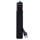 CyberPower 6-AC Outlet 900-Joules Essential Series Surge Protector Power Strip, 4-Ft. Cord with Straight Plug, CSB604