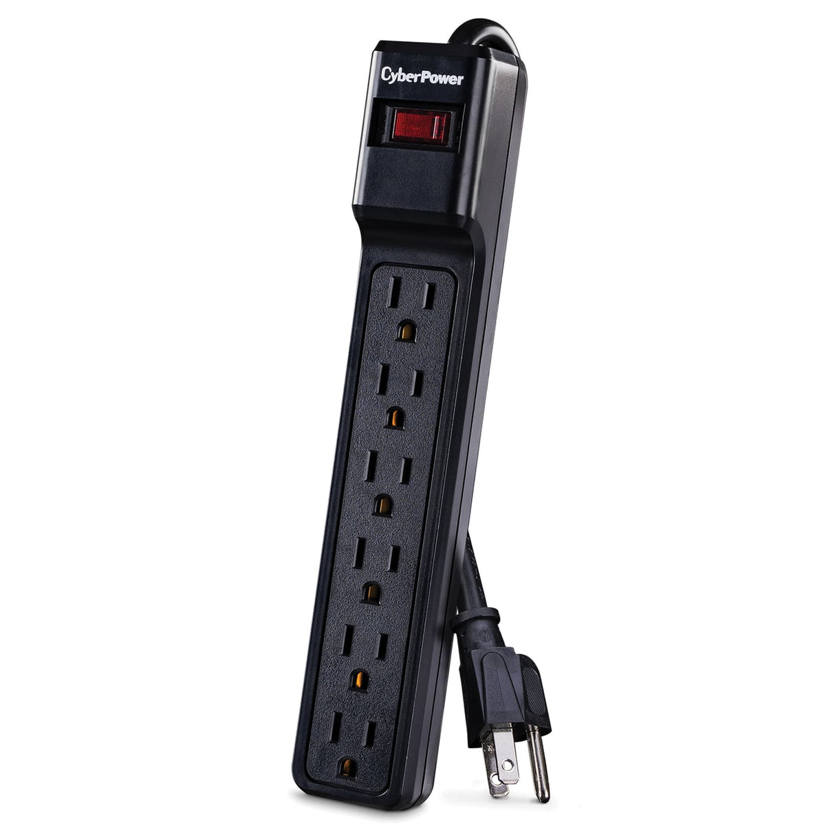 CyberPower 6-AC Outlet 900-Joules Essential Series Surge Protector Power Strip, 4-Ft. Cord with Straight Plug, CSB604